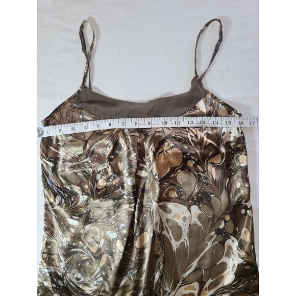 NY&C Brown Paisley Camisole XS Shelf Bra Spaghetti Strap Stretch Tank Top - Picture 4 of 5
